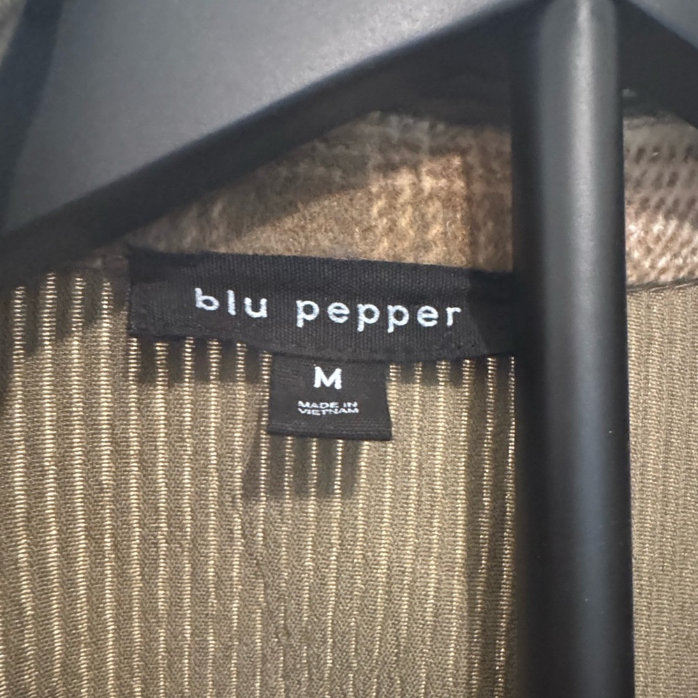 NWOT Blu Pepper Olive & Brown Plaid Corduroy Jacket - Picture 7 of 7